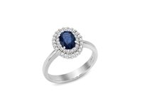 Anello Miluna Donna Le Gemme Preziose in Oro bianco Zaffiro blu LID3468